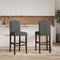 vidaXL - Barstoelen - 2 - st - massief - rubberhout - en - stof