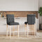 vidaXL - Barstoelen - 2 - st - massief - rubberhout - en - stof
