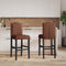 vidaXL - Barstoelen - 2 - st - massief - rubberhout - en - stof