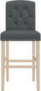 vidaXL - Barstoelen - 2 - st - massief - rubberhout - en - stof