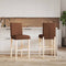 vidaXL - Barstoelen - 2 - st - massief - rubberhout - en - stof