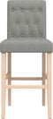 vidaXL - Barstoelen - 2 - st - massief - rubberhout - en - stof