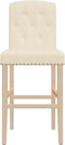 vidaXL - Barstoelen - 2 - st - massief - rubberhout - en - stof