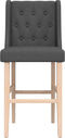 vidaXL - Barstoelen - 2 - st - massief - rubberhout - en - stof