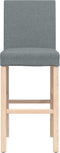 vidaXL - Barstoelen - 2 - st - massief - rubberhout - en - stof
