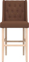 vidaXL - Barstoelen - 2 - st - massief - rubberhout - en - stof