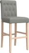 vidaXL - Barstoelen - 2 - st - massief - rubberhout - en - stof