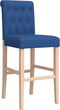 vidaXL - Barstoelen - 2 - st - massief - rubberhout - en - stof