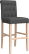 vidaXL - Barstoelen - 2 - st - massief - rubberhout - en - stof