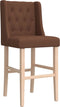 vidaXL - Barstoelen - 2 - st - massief - rubberhout - en - stof