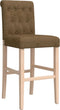 vidaXL - Barstoelen - 2 - st - massief - rubberhout - en - stof