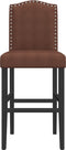 vidaXL - Barstoelen - 2 - st - massief - rubberhout - en - stof