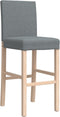 vidaXL - Barstoelen - 2 - st - massief - rubberhout - en - stof