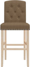 vidaXL - Barstoelen - 2 - st - massief - rubberhout - en - stof