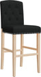 vidaXL - Barstoelen - 2 - st - massief - rubberhout - en - stof