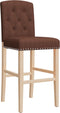 vidaXL - Barstoelen - 2 - st - massief - rubberhout - en - stof