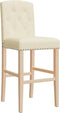 vidaXL - Barstoelen - 2 - st - massief - rubberhout - en - stof