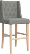 vidaXL - Barstoelen - 2 - st - massief - rubberhout - en - stof