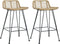 vidaXL - Barstoelen - 2 - st - natuurlijk - rattan