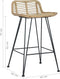 vidaXL - Barstoelen - 2 - st - natuurlijk - rattan