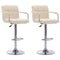 vidaXL - Barstoelen - 2 - st - stof - crème