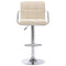 vidaXL - Barstoelen - 2 - st - stof - crème