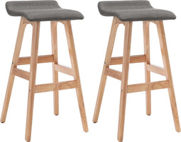 vidaXL - Barstoelen - 2 - st - stof - donkergrijs