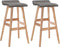 vidaXL - Barstoelen - 2 - st - stof - donkergrijs