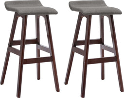 vidaXL - Barstoelen - 2 - st - stof - donkergrijs