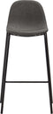 vidaXL - Barstoelen - 2 - st - stof - donkergrijs