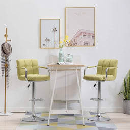 vidaXL - Barstoelen - 2 - st - stof - groen