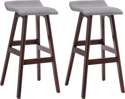 vidaXL - Barstoelen - 2 - st - stof - lichtgrijs