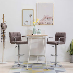 vidaXL - Barstoelen - 2 - st - stof - taupe