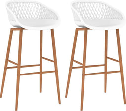 vidaXL - Barstoelen - 2 - st - wit