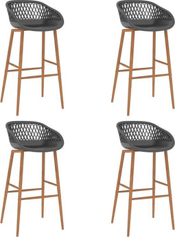 vidaXL - Barstoelen - 4 - st - grijs