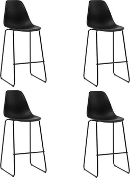 vidaXL - Barstoelen - 4 - st - kunststof - zwart