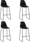 vidaXL - Barstoelen - 4 - st - kunststof - zwart