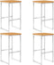 vidaXL - Barstoelen - 4 - st - massief - acaciahout - en - roestvrij - staal