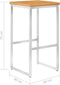 vidaXL - Barstoelen - 4 - st - massief - acaciahout - en - roestvrij - staal