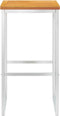 vidaXL - Barstoelen - 4 - st - massief - acaciahout - en - roestvrij - staal