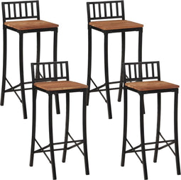 vidaXL - Barstoelen - 4 - st - massief - acaciahout