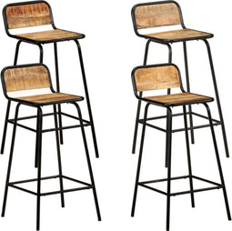 vidaXL - Barstoelen - 4 - st - massief - mangohout