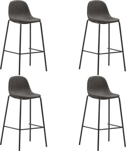 vidaXL - Barstoelen - 4 - st - stof - donkergrijs
