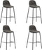 vidaXL - Barstoelen - 4 - st - stof - donkergrijs