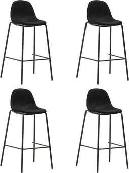 vidaXL - Barstoelen - 4 - st - stof - zwart