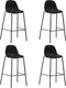 vidaXL - Barstoelen - 4 - st - stof - zwart