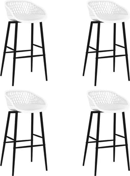 vidaXL - Barstoelen - 4 - st - wit