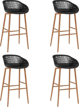 vidaXL - Barstoelen - 4 - st - zwart