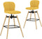 vidaXL - Barstoelen - draaibaar - 2 - st - stof - geel