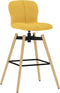 vidaXL - Barstoelen - draaibaar - 2 - st - stof - geel